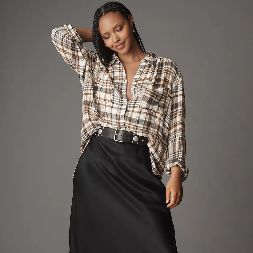 ANTHROPOLOGIE Pilcro plaid button down shirt